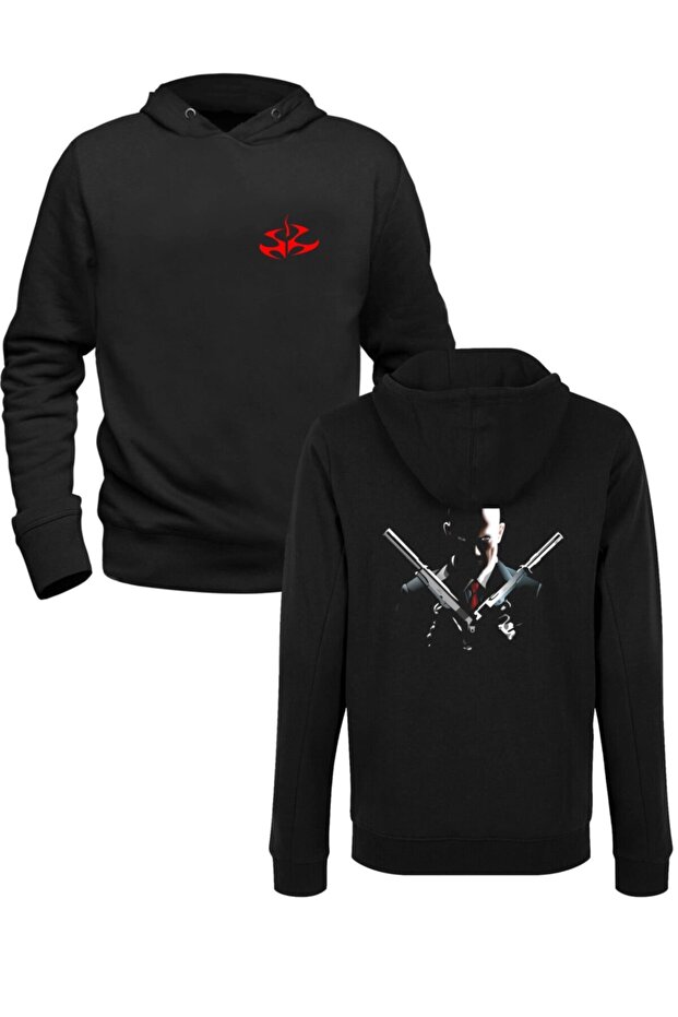 Hitman Printed Black Front Back Children's Printed Sweatshirt
