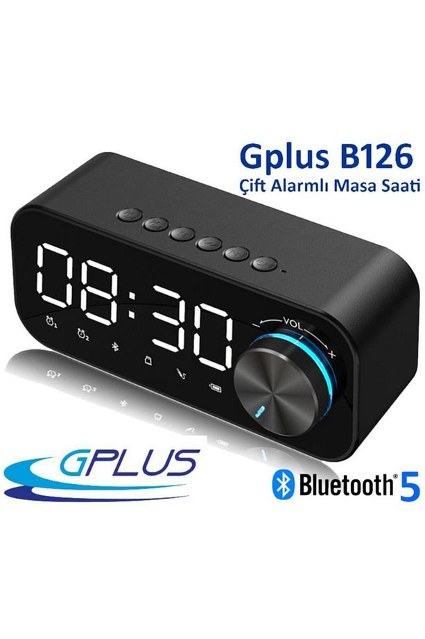 B126 Bluetooth 5.0 Çift Alarmlı Radyolu Dijital Masa Saati - 4