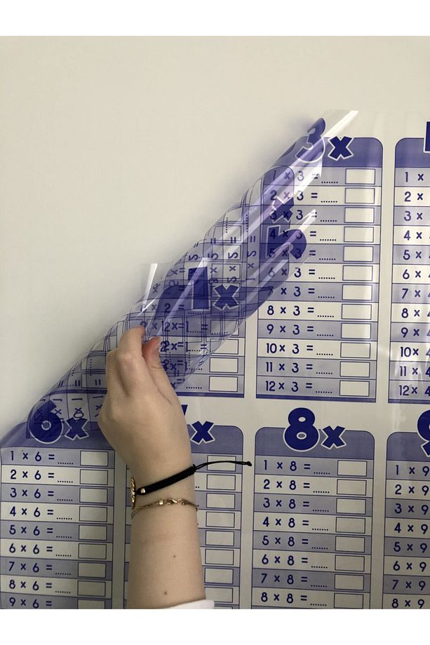 Çarpım Tablosu Yazı Tahtası Statik Akıllı Kağıt Tahta Ingilizce 100x56 Cm 1 Adet Kalem Yapışkansız - 1