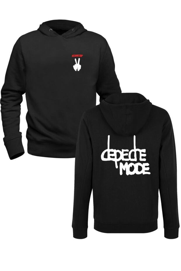 سويت شيرت أسود مطبوع من Depeche Mode للأطفال من الأمام والخلف