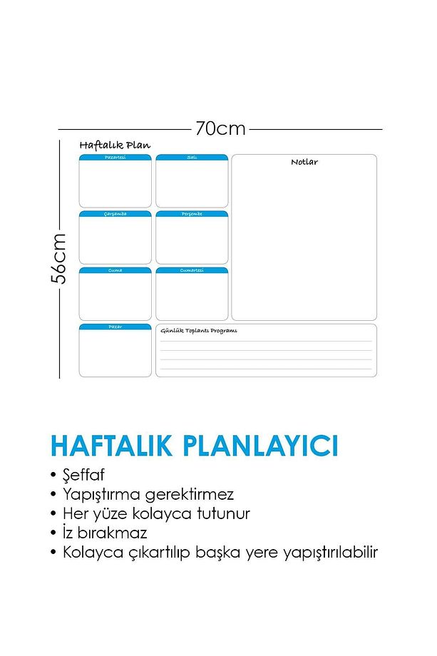 Planlayıcı Akıllı Kağıt Planner Sticker Kağıt Tahta Yazı Tahtası Takvim Haftalık Week Set - 7