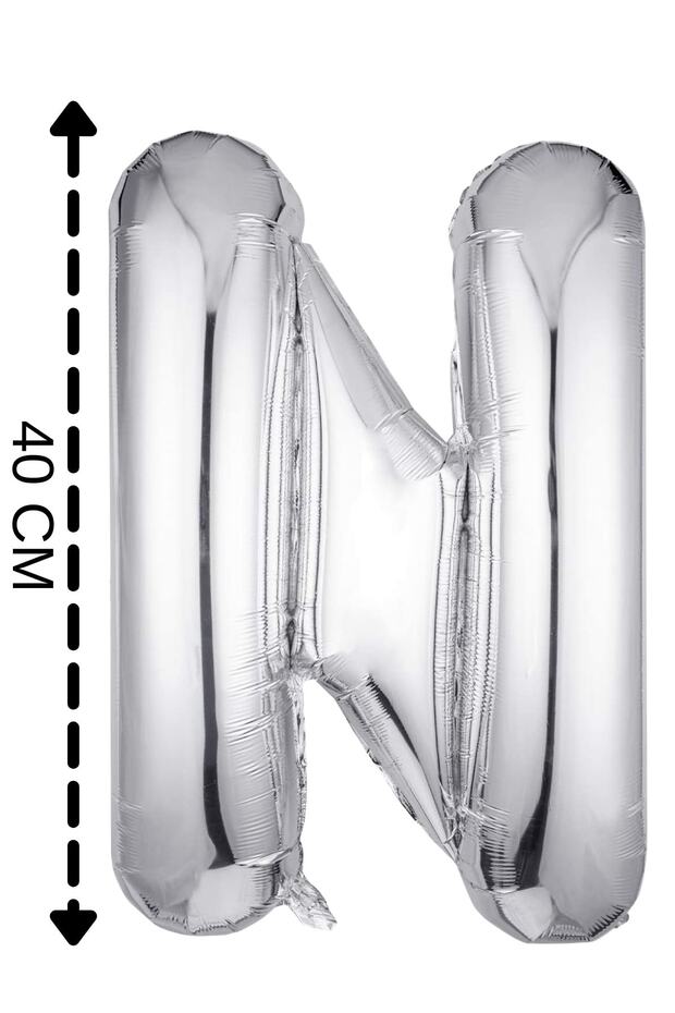 Foil Balloon Letter N Helium Balloon 40 Cm Silver Color