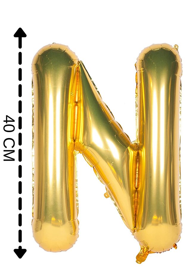 Foil Balloon Letter N Helium Balloon 40 Cm Gold Color