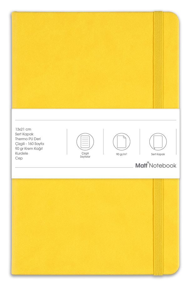 13x21 Lastikli Defter Çizgili Sarı - 4