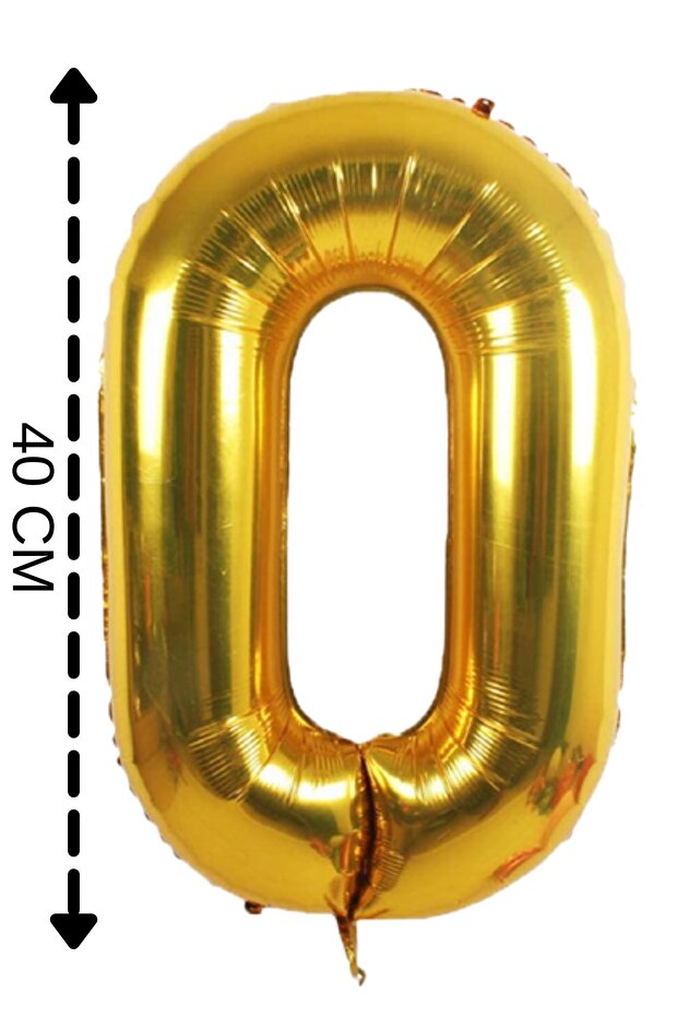 Foil Balloon Number 0 Helium Balloon 40 Cm Gold Color