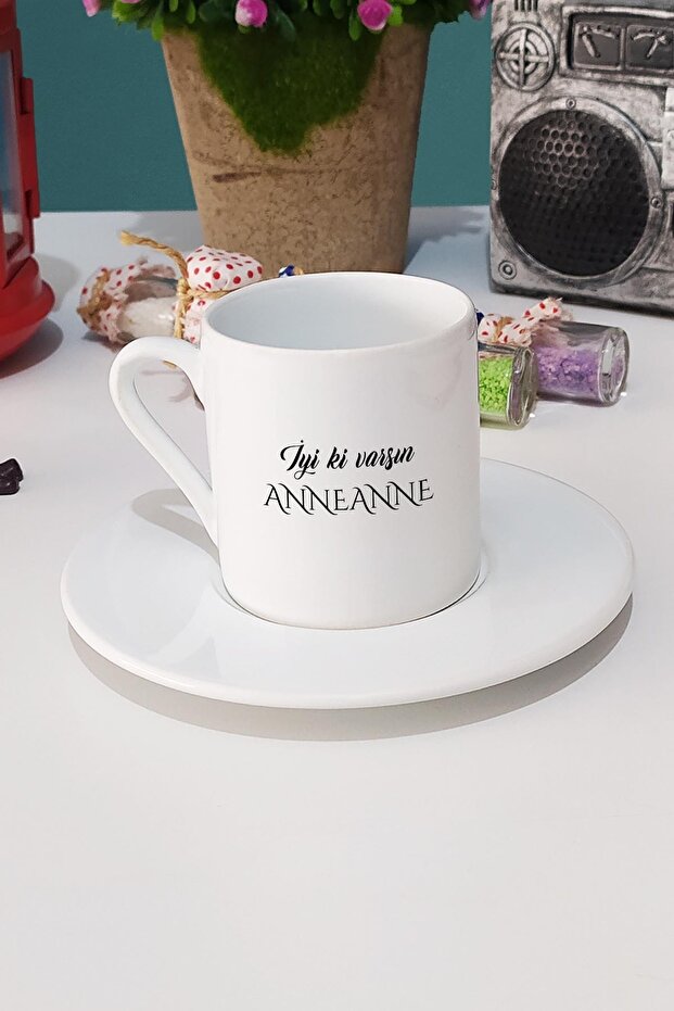 Happy Grandmother's Gift Turkish Coffee Cup White