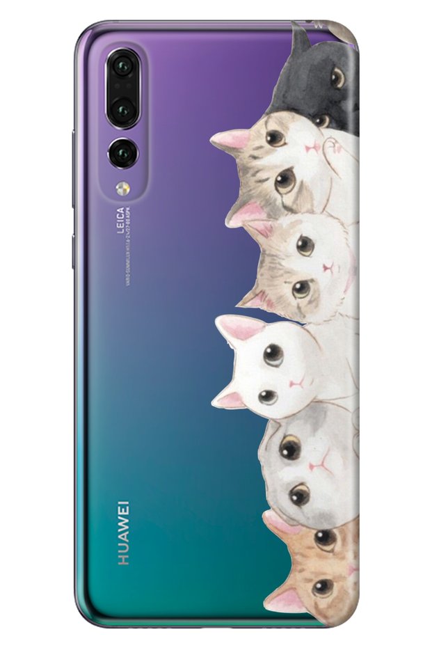 P20 Pro Compatible Case Moderna Illustrated Silicone Kitty Cat