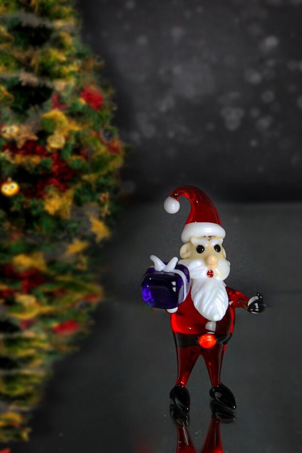 Noel Baba El Yapımı Cam Biblo