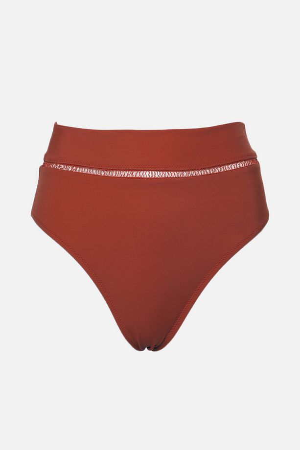Tarçın Şerit Aksesuarlı Yüksek Bel Regular Bikini Altı TBESS22BA0027 - 6