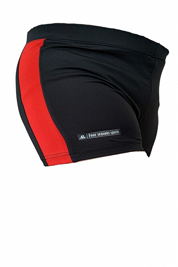 Boy's Black Red Piece Boxer Swimmer Sea Pool Beach Swimsuit