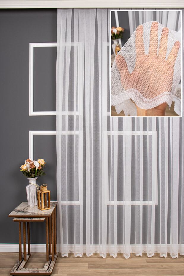 ستارة تول سادة محبوكة بنمط بسيط، 150x250، ثنيات متناثرة، 1/2
