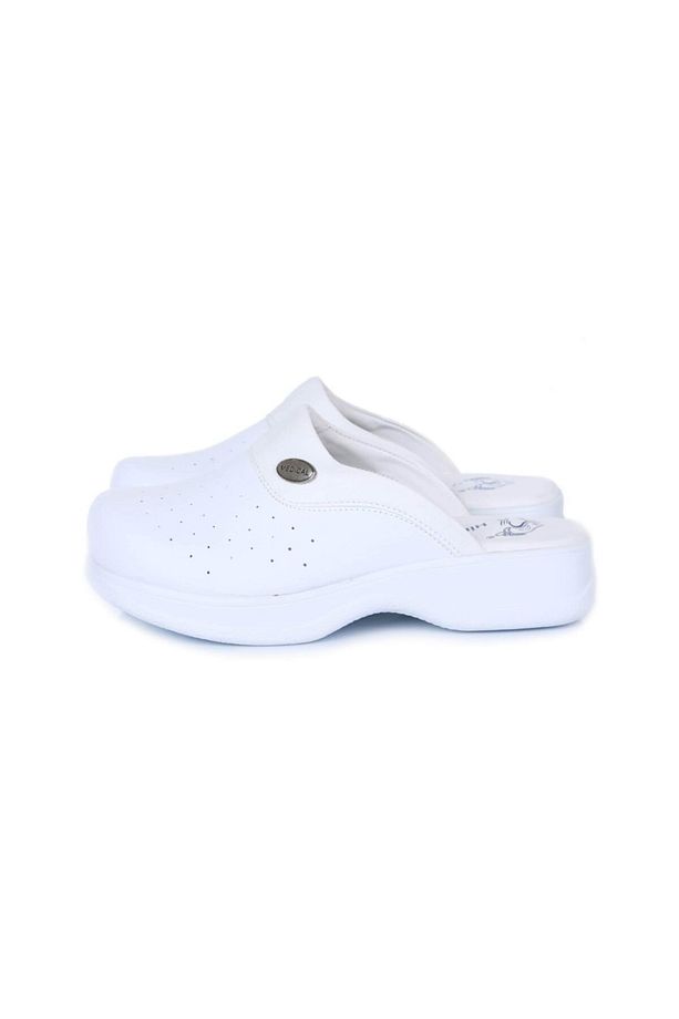 Düz Topuklu Hipokrat Beyaz Hemşire/doktor Sabo Nubuk Kısa Topuklu (1- 4 cm) Beyaz - 3
