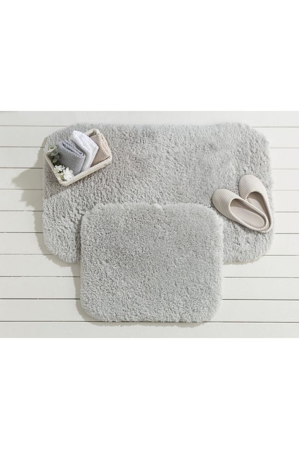 Sheep Banyo Paspası - Gri - 50x80+45x50 Cm - 1