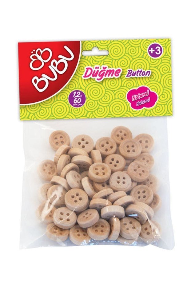 Bu-Bu 1.2cm 60Pcs Natural Button Bubu-Hs006