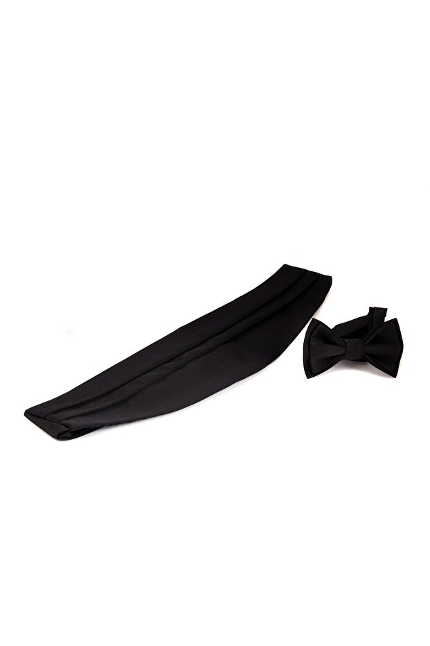 Black Children's Belt Bow Tie Set