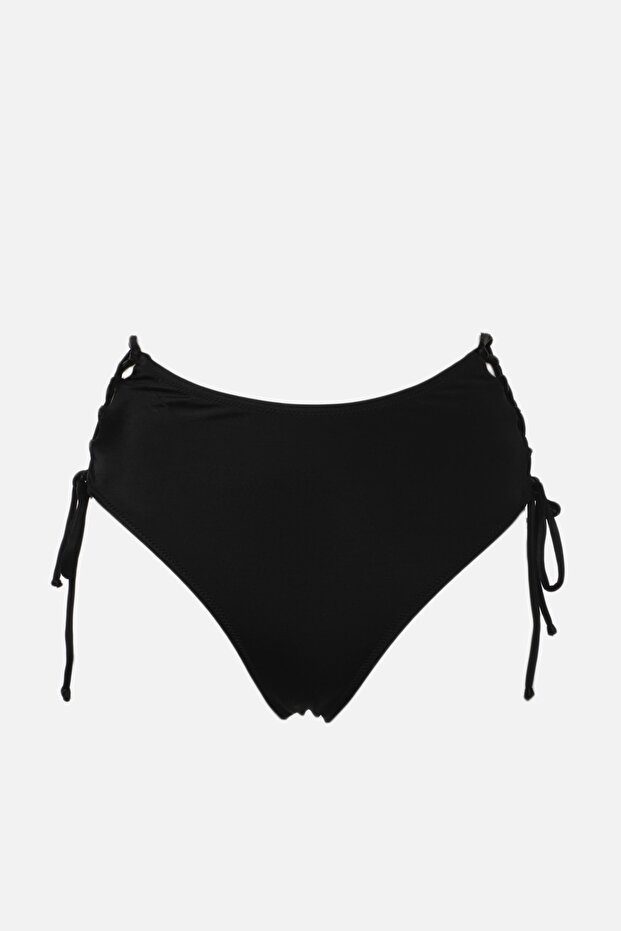 Siyah Biyeli Regular Yüksek Bel Bikini Altı TBESS22BA0044 - 6