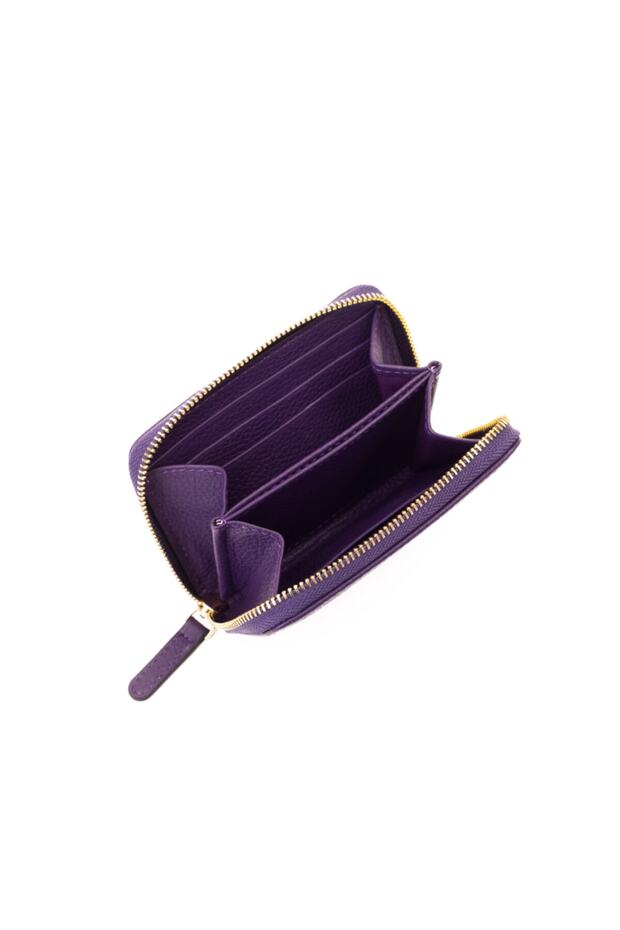 Mor Deri Mini Cüzdan - 2