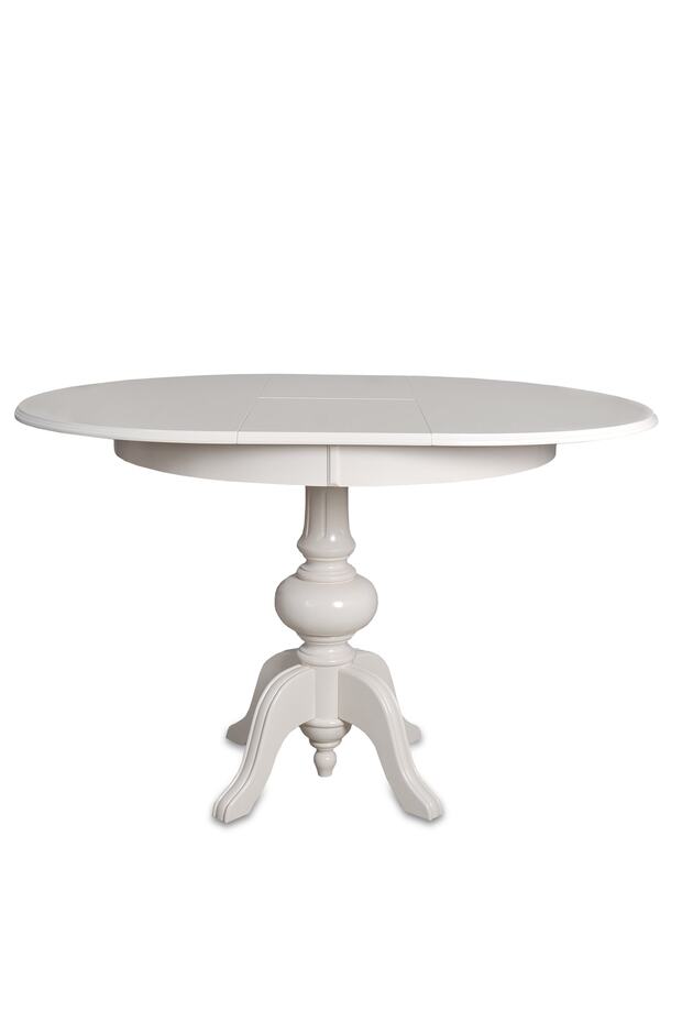 Ezine Beyaz Açılır Mdf Baba Ayak Yuvarlak Q90x120 Mutfak Masası - 3