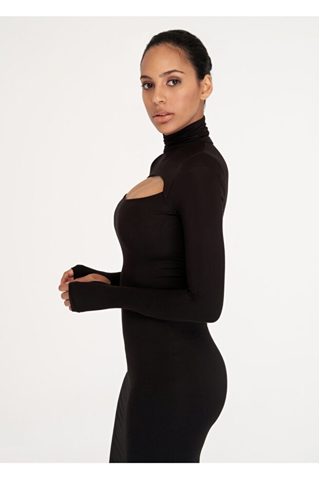 Balconette Midi Elbise - 3