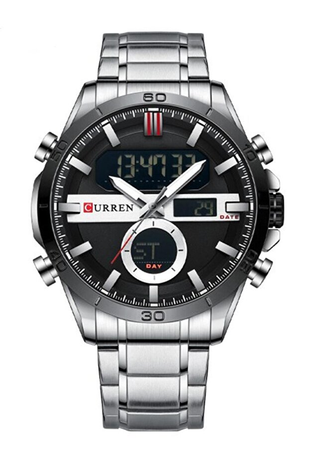 8384 Double Hour Steel Men's Wristwatch