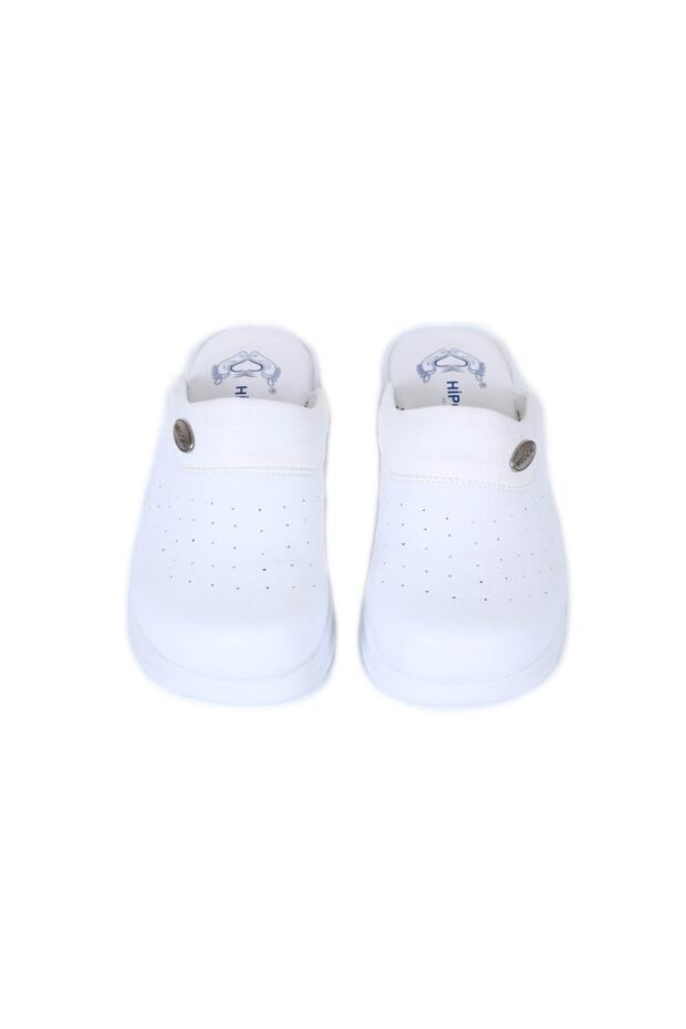 Düz Topuklu Hipokrat Beyaz Hemşire/doktor Sabo Nubuk Kısa Topuklu (1- 4 cm) Beyaz - 1