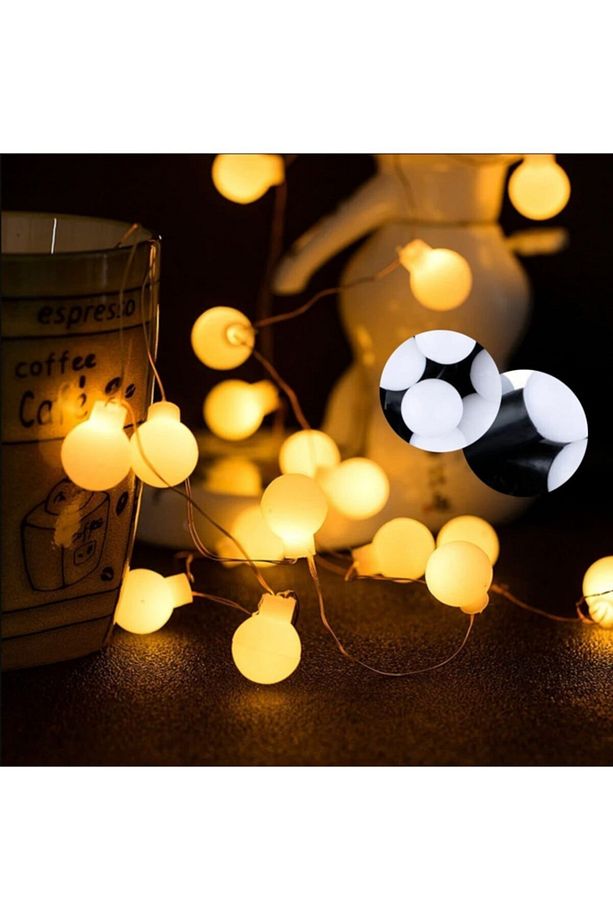 Minik Top Ledler Gün Işığı 20 Toplu Yılbaşı Süsü Ledli - 1