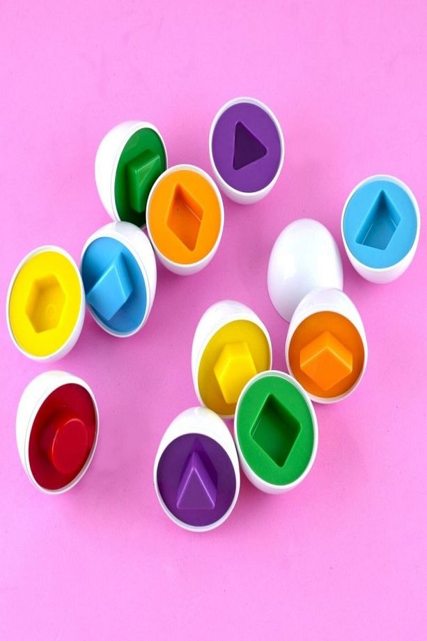 Şekilli Geometrik Yumurtalar Puzzle Bultak Eşleştirme Eğitici Oyuncak - 1