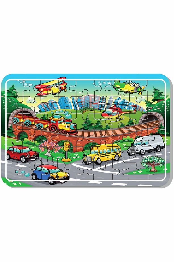 Araba Ve Taşıtlar, Lunapark, Yeniyıl Kardan Adam, Sevimli Hayvanlar Ahşap Puzzle Set - 2