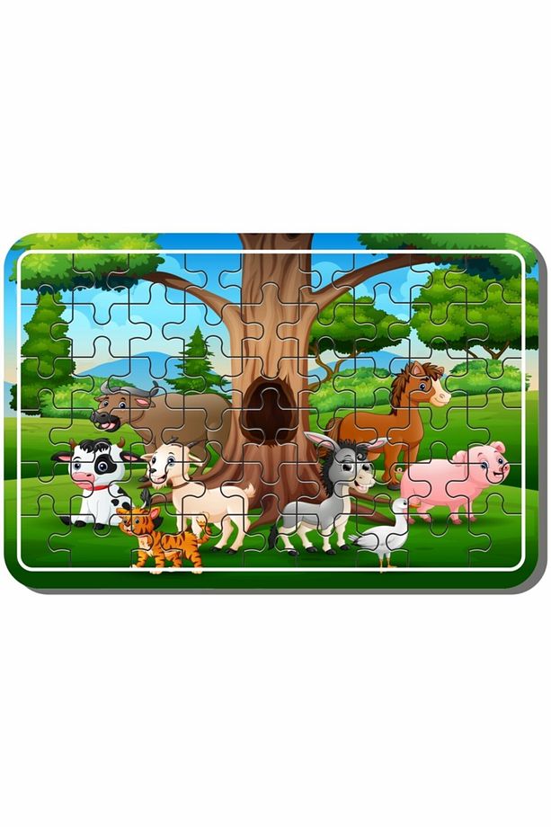 Araba Ve Taşıtlar, Lunapark, Yeniyıl Kardan Adam, Sevimli Hayvanlar Ahşap Puzzle Set - 5