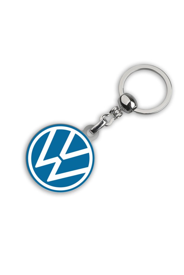 New Logo Volkswagen Logo Metal Car Keychain - Blue Color