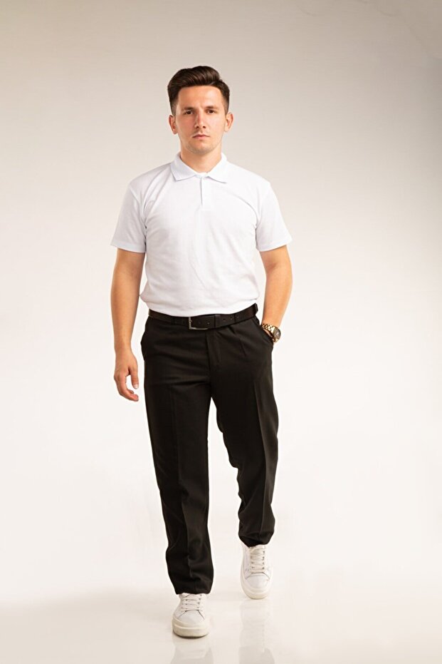Genç Lise Boy Okul Pantolonu Kumaş Siyah - 3