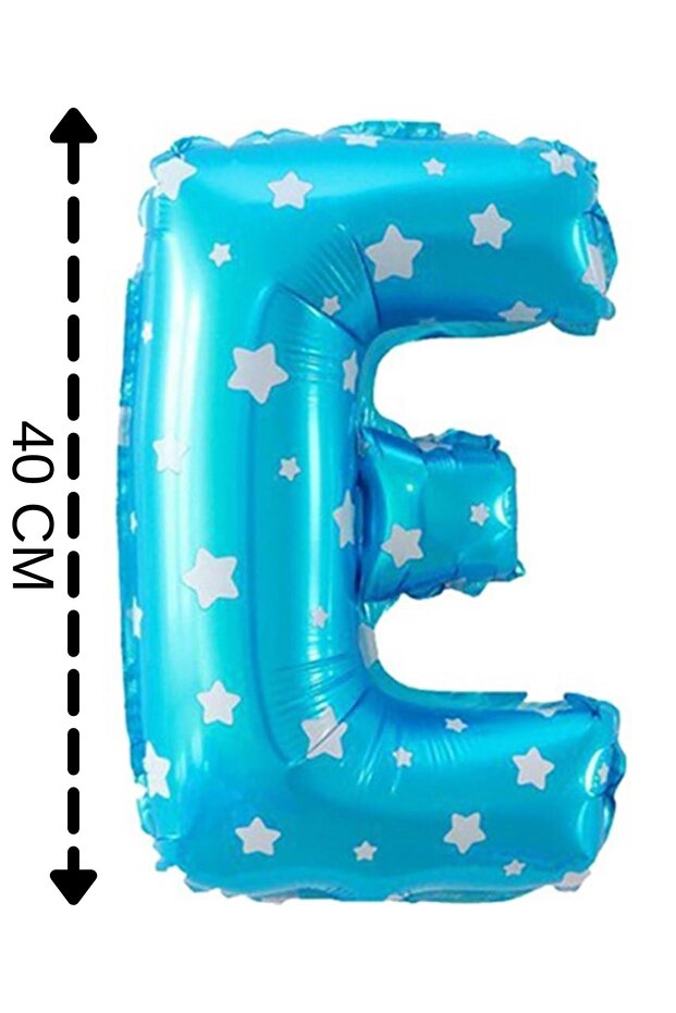 بالون فويل حرف E هيليوم 40 سم لون أزرق