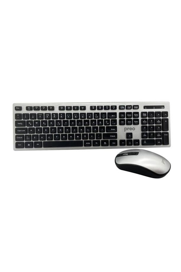 My Keymouse Km06 Zarif Tasarım Kablosuz Klavye Mouse Set Gümüş - 1