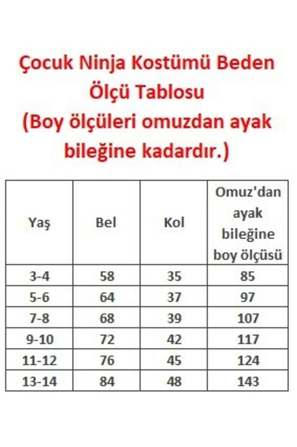 Çocuk Siyah Ninja Kostümü - 5