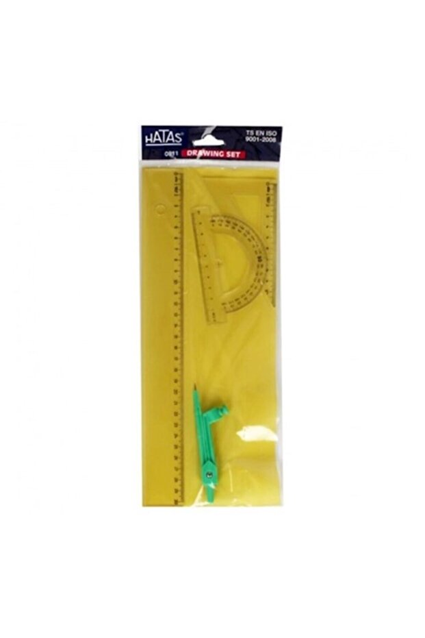 Hatas Drawing Set 30 Cm Ruler Set 4 Pieces