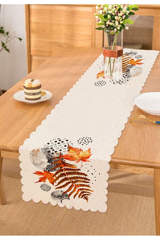 عداء ديكور حديث بنمط أوراق الشجر الجافة - 1