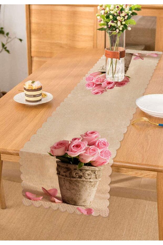 Mustard Colored Geometric Patterned Digital Printed Runner - 1