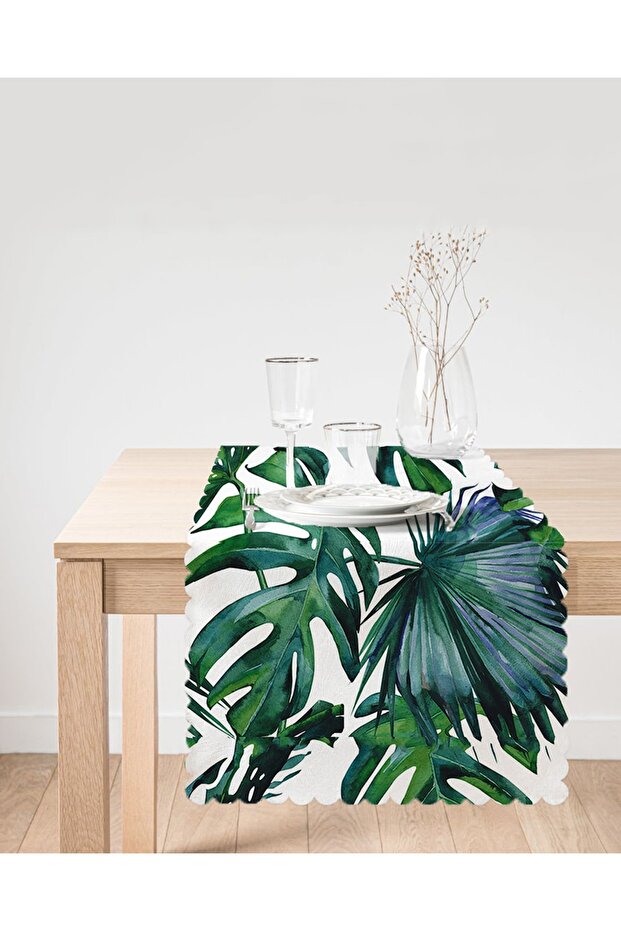 Leaf Pattern Digital Printed Runner - 2