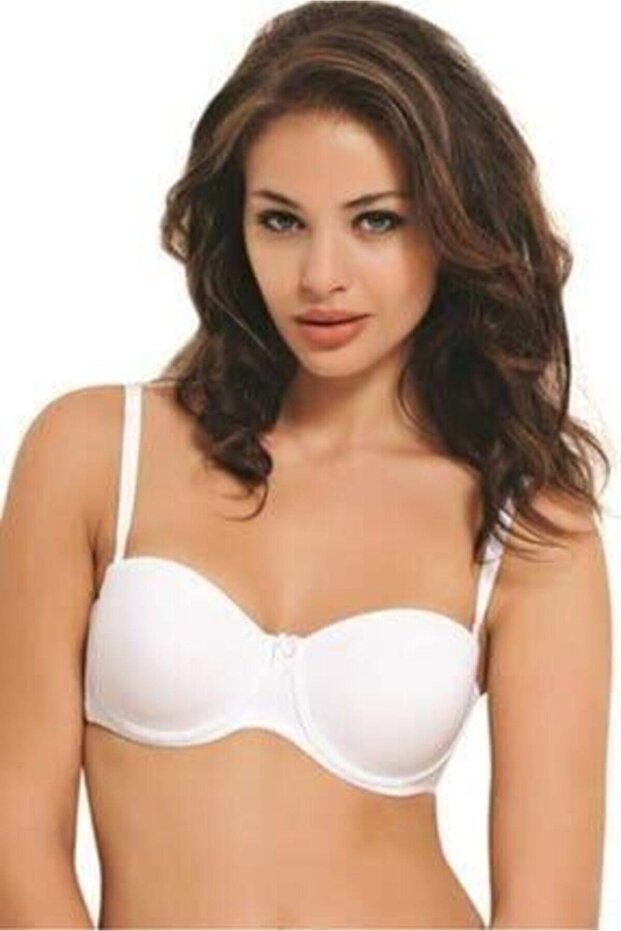 Women's Ecru Strapless Micro Supported Bra New Season (1 Piece Economical)