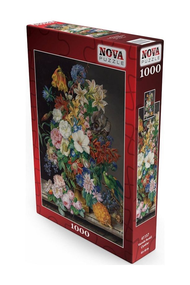 Nova 1000 Parça Vazoda Renkli Çiçekler Puzzle - 4