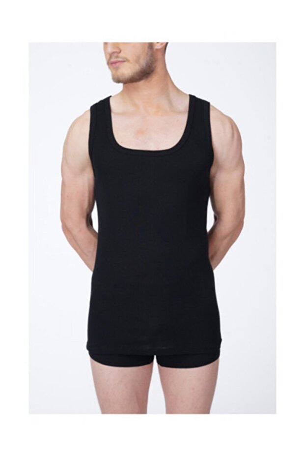 قميص رياضي أسود مضلع للرجال - 1