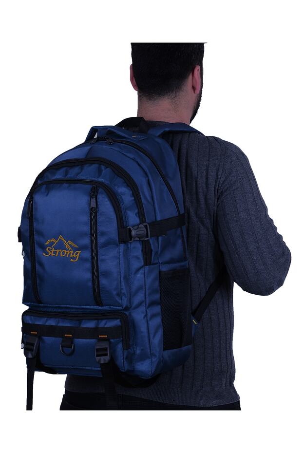 Unisex Navy Blue Large Size Backpack Mountaineer Bag Travel Camping Bag