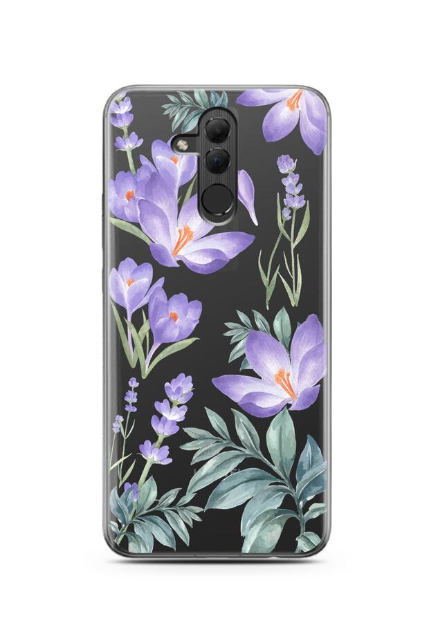 Super Transparent Silicone Phone Case with Winter Flower Design Huawei Mate 20 Lite
