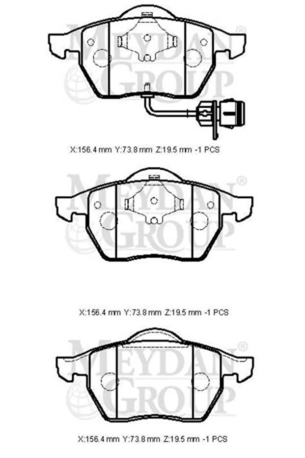 Volkswagen Passat-b5-01/05;ön Fren Balatası 1,6/1,8t/1,9tdı(2KABLOLU)disk)156,4x73,8x19,5 4a0698151a - 4