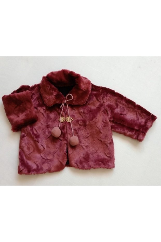 Gift Burgundy Colored Baby Girl Jacket