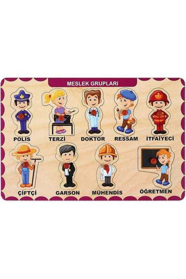 4 Adet Ahşap Tutmalı Eğitici Yapboz Puzzle Seti-8 - 3