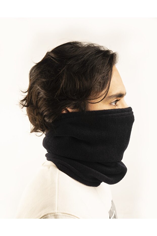 Unisex Black Fleece Neck Collar