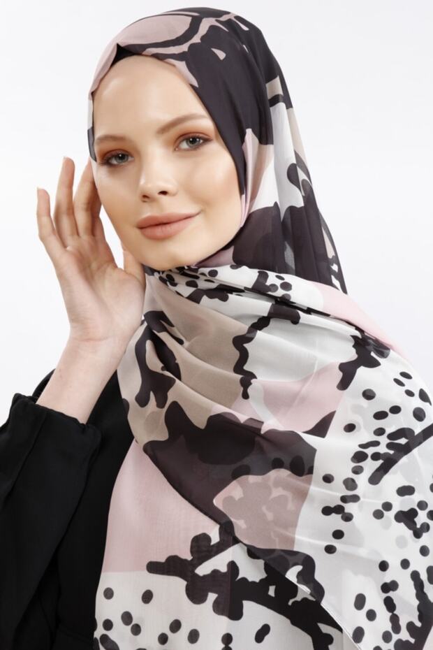 Tablo Desen Şal Pudra - 3