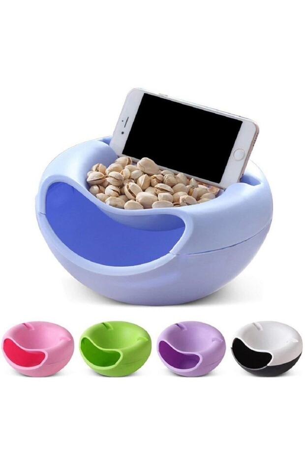 Practical Nuts Snack Plate with Phone Stand - 1