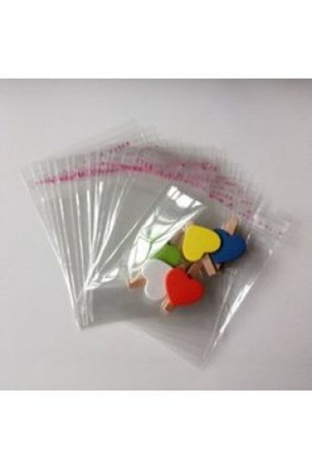 15x30 +5 cm Şeffaf Bantlı Jelatin Torba Yapışkanlı Poşet 100 Adet - 5